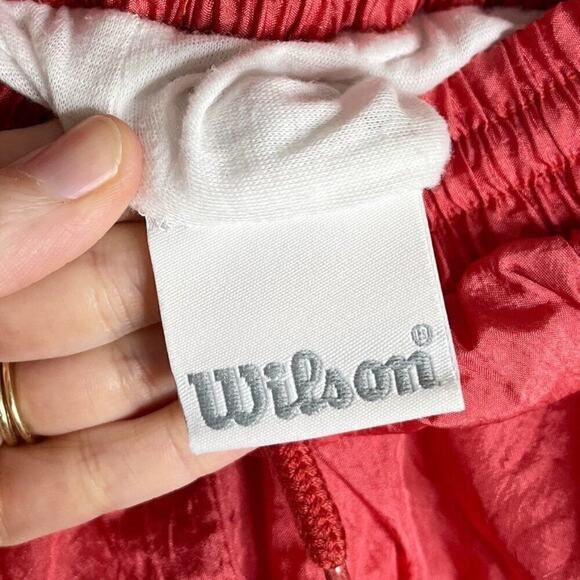 Wilson Women's Vintage Track Pants Size M Pink Windbreaker Jogger Lined Nylon - Picture 9 of 11
